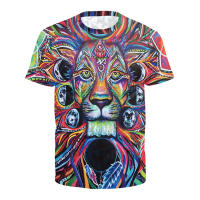 Nueva camiseta 3D de manga corta para hombre, camiseta de león con estampado digital, jersey deportivo de manga corta. - details 4
