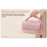 Bolsa de maquillaje impermeable de cuero PU, neceser de viaje multifuncional, portátil, doble capa, almacenamiento, organizador de maquillaje - details 5