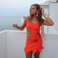 Vestido Mini de Piscado Brillante BUNO-Estrella Elegante con Cuello Cuadrado y Lazos - details 3