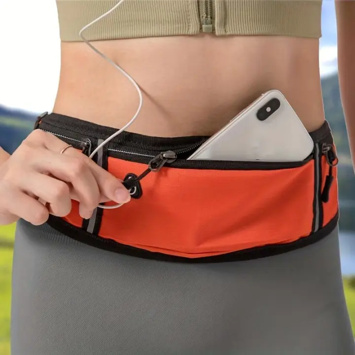 Sports Canvas Belt Bag, Reflective Running Waist Bag, Lightweight Invisible Phone Purse - 1