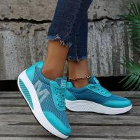 Zapatillas de correr para mujer 2025 Zapatos deportivos informales de moda con suela de plataforma y cordones - details 5