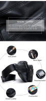 Bolsa de piel de oveja para hombre, Bolsa de piel de oveja para hombre para teléfono móvil, cuero genuino, bolsa crossbody, multifuncional, deportes y ocio, bolsa de pecho crossbody - details 1