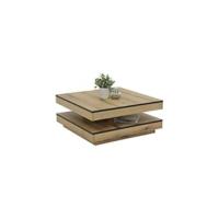 Andy - Mesa de Centro, Mesa de Salón Cuadrada, Material Compuesto de Madera, Tablero Giratorio en 360 ° , Blanco, 67 x 67 x 35 cm - details 7