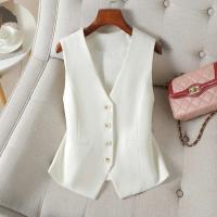 Top corto ajustado con cuello en V Blusa blanca de una pieza para mujeres - details 0