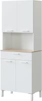 Alacena de Cocina Mueble Auxiliar de 3 Puertas y 1 Cajón Acabado en Blanco Artik y Roble Canadian - details 6