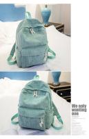 Mochila escolar de diseño de pana para mujer, bolso de hombro a rayas para adolescentes, bolsa de viaje - details 13