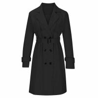 Abrigo de Trench de Moda Casual para Mujer con Cinturón Desmontable y Bolsillos Diseño de Cierre de Doble Botonadura Material Exterior de Poliéster Abrigo de Tren de Largo Medio para Otoño/Invierno - details 21