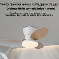 Adecuado para dormitorio, estudio, comedor, habitación de niños, montaje e instalación que incluyen bombilla y control remoto, lámpara de ventilador de techo moderna y sencilla de nogal nórdico con vetas de madera. - details 6