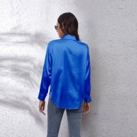 Camisa De Seda Para Mujer Elegante Y Cómoda De Satén Manga Larga Cuello En V Abierta Estilo Oficina Primavera Otoño - details 2