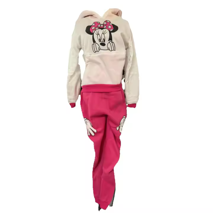 Conjunto deportivo lindo de Minnie Mouse rosa rojo Top+pantalones talla M Moda - 1