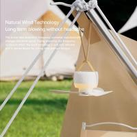 Ventiladores de techo portátiles con gancho para colgar, ventilador eléctrico LED silencioso inalámbrico, recargable por USB con luz nocturna, ventilador para tienda de campaña - details 2