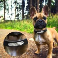 perro personalizado cuero PU, Collar de cachorro personalizado, collares mascotas grabados gratis para perros pequeños, medianos - details 8