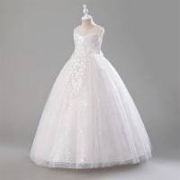 Vestido largo de lujo brillante y suave con bordado de cuentas para Navidad 2024, para niñas de 4 a 14 años, desfile, vestidos de dama de honor para boda. - details 12