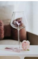 Gran capacidad 3D Dia Rosa de cristal con alas de corazón incorporado copas de vino tinto copas copas regalo 1 PC - details 4