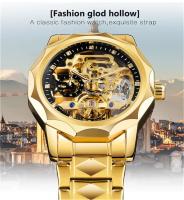 Reloj mecánico automático transparente Forsining 199A de lujo de primera calidad con esqueleto de moda avanzada, correa de acero, relojes antiguos luminosos para hombre - details 0