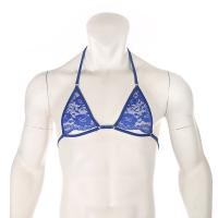 CLEVER-MENMODE-Lencería de encaje transparente para hombre, sujetadores eróticos, ropa de dormir Sissy, cuello Halter, arnés con correas ajustables, Mini sujetador para hombre - details 8