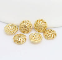 Tapas de cuentas de copos de nieve de latón de Color dorado de 18K, accesorios de alta calidad para manualidades, materiales para hacer joyas, sitio web oficial de Rosediy - details 25