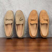 Zapatos casuales de moda de gamuza con borlas elegantes, zapatos formales de cuero genuino para hombres - details 3