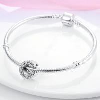 Series de Encantos de Plata Esterlina S925 Letras de Alfabeto Ajuste para Pulsera y Brazalete de 3mm Joyería Fina de Cumpleaños para Mujeres - details 6