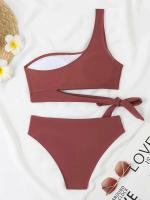Conjunto de bikini de un hombro, trajes de baño, trajes de baño, ropa de playa sexy 2025 con relleno suave para mujer - details 11