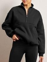 Otoño Invierno nueva moda sudadera Casual mujer bolsillo pulóver cuello alto manga larga Top - details 20