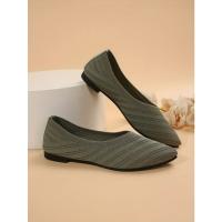Nuevos Zapatos planos con punta puntiaguda para oficina, barco, Color sólido, tejidos, sin cordones, zapatillas De Ballet informales, mocasines para Mujer, Zapatos De Mujer - details 42