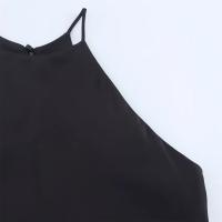 Vestido largo de noche sencillo con textura satinada PB&ZA2025, cuello halter, ajuste slim, tirantes, para verano, ropa de mujer. - details 9