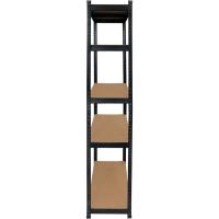 Estanterías Metálicas Galvanizadas Color Negro 875Kg 5 Baldas modulares 180 x 90 x 40cm Set de 2 - details 3