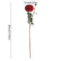 Rama de crisantemos artificiales de 80cm, 2 cabezas, simulación de tacto Real, flores de Dalia, arte Floral, flores falsas de seda hechas a mano - details 0