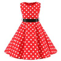 Vestido retro para niña, vestido vintage de princesa de verano sin mangas con lunares de algodón ligero y romántico floral de los años 50 para fiesta y boda Daliy - details 46