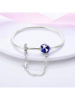 Pulsera de plata de ley 925 con forma de corazón y mariposa para mujer, brazalete de cadena de seguridad, compatible con abalorios originales, joyería - details 15
