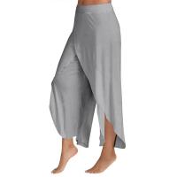 Pantalones de Yoga de Gasa Transpirable para Mujer Pantalones Sueltos Rectos de Color Sólido - details 8