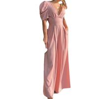 Mono de Verano de Manga Corta para Mujer, Nuevo Estilo Europeo Y Americano, Moda Elegante, Tamaño Grande Largo - details 2