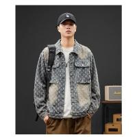 Chaqueta vaquera holgada informal de estilo americano para parejas, prendas de vestir exteriores con diseño de estampado Vintage a juego, colección de moda de otoño para hombres - details 5