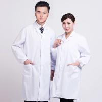 Camisa de uniforme médico unisex, Camisa de manga larga, bata de laboratorio, blanca - details 1