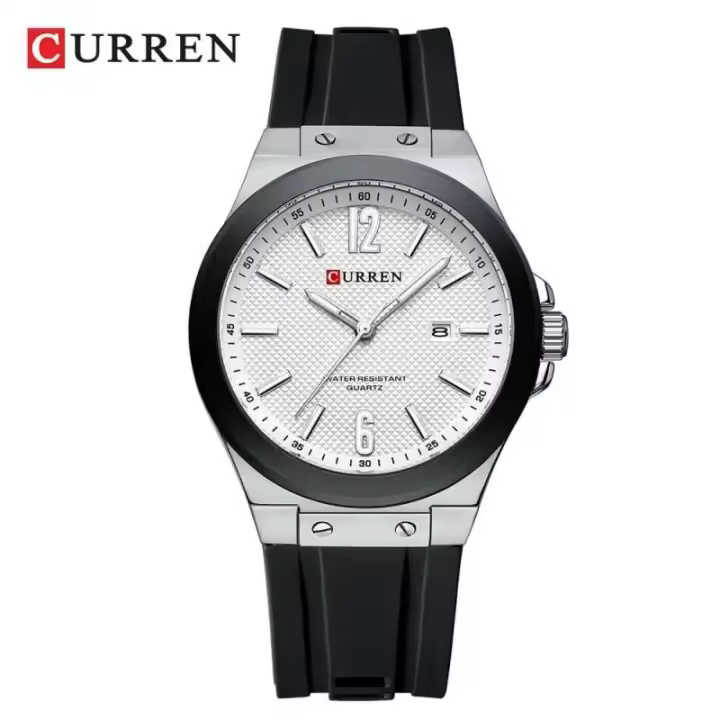 Reloj Deportivo de Cuarzo CURREN 8467 Resistente al Agua, Luminoso, Calendario, Correa de Silicona - 1