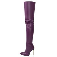 2025 Botas de mujer por encima de la rodilla Tacón de metal grande Moda 12 cm Altura del tacón - details 5