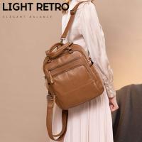 Bolso Retro de cuero que combina con todo, mochila informal impermeable, bolso de mano de cuero para mujer y Niña - details 5