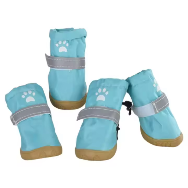 4 unids/set calzado para mascotas zapatos impermeables para perros antideslizantes resistentes al desgaste botines para cachorros zapatos reflectantes para la lluvia para mascotas perros pequeños y medianos - 1