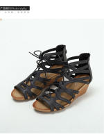 Sandalias romanas de cuña estilo étnico retro de tacón medio con boca de pez para mujer, verano 2025 - details 10