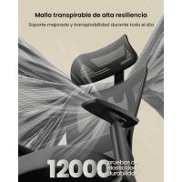 Oficina Ergonómica con Cojín de Muelle de 10 CM, Soporte Lumbar, Apoyabrazos y Reposacabezas Ajustable - Silla Escritorio Cómoda (Negro) - details 1
