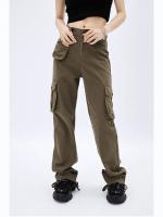 Pantalones Cargo Vintage de los años 90 para mujer, pantalón de cintura alta, a la moda, color verde militar, monos de otoño, Vaqueros rectos holgados, Fairycore de gran tamaño - details 1