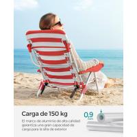 Silla de Camping Portátil Plegable, Ajustable, Bolsillos Laterales, Rojo y Blanco - details 6