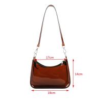 Bolso de hombro transparente de gelatina de moda, bolso de PVC de color sólido para la axila, bolso de viaje impermeable con cremallera. - details 0
