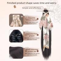 Horquilla de perlas, cinta de flores, cola de caballo en capas, extensión de cabello, cola de caballo, postizo, hada suave, cola de caballo larga y recta, peluca - details 7