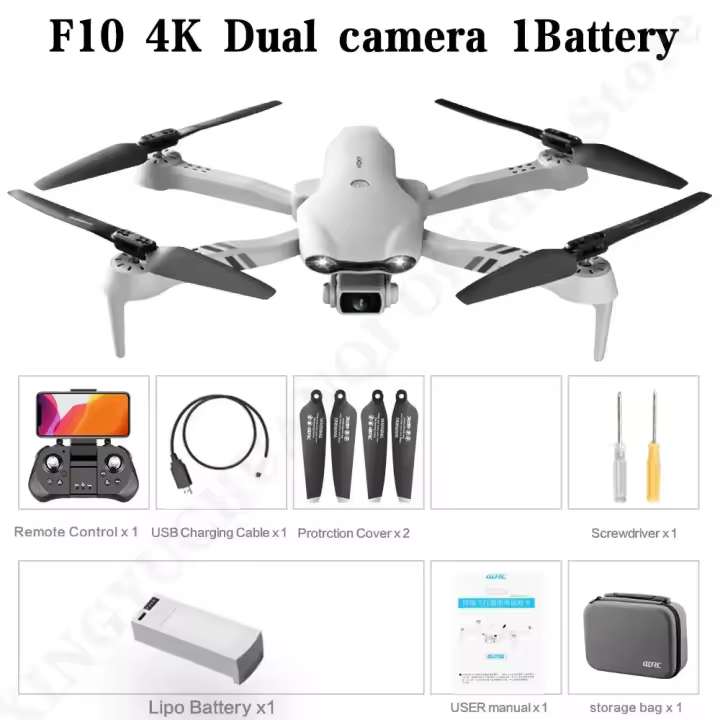 Dron 4DRC F10 con GPS, 4K, cámara Dual HD, gran angular, 5G, WIFI, Fpv, Quadcopter, Motor sin escobillas, UAV aéreo plegable para evitar obstáculos - 1
