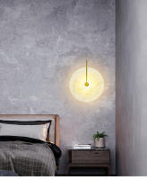 TOMAXIN-Lámpara de pared de mármol redondo, de 3W luz nocturna, 25CM, Simple, mármol español Natural, decorativa, Led - details 4