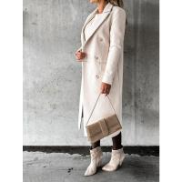 Abrigo de lana de manga larga Simple para mujer, moda de otoño e invierno - details 11