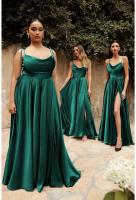 Vestido de Graduación Largo para Mujer Traje Elegante de Denim con Escote Alto, Espalda Descubierta, Cremallera en la Espalda, Ocasiones Formales, 2025 - details 58