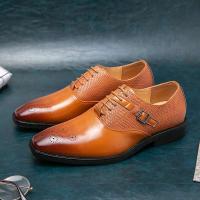 2025 Exquisito vestido artesanal elegante ocasión cuero transpirable zapatos formales de boda de negocios para hombres - details 1